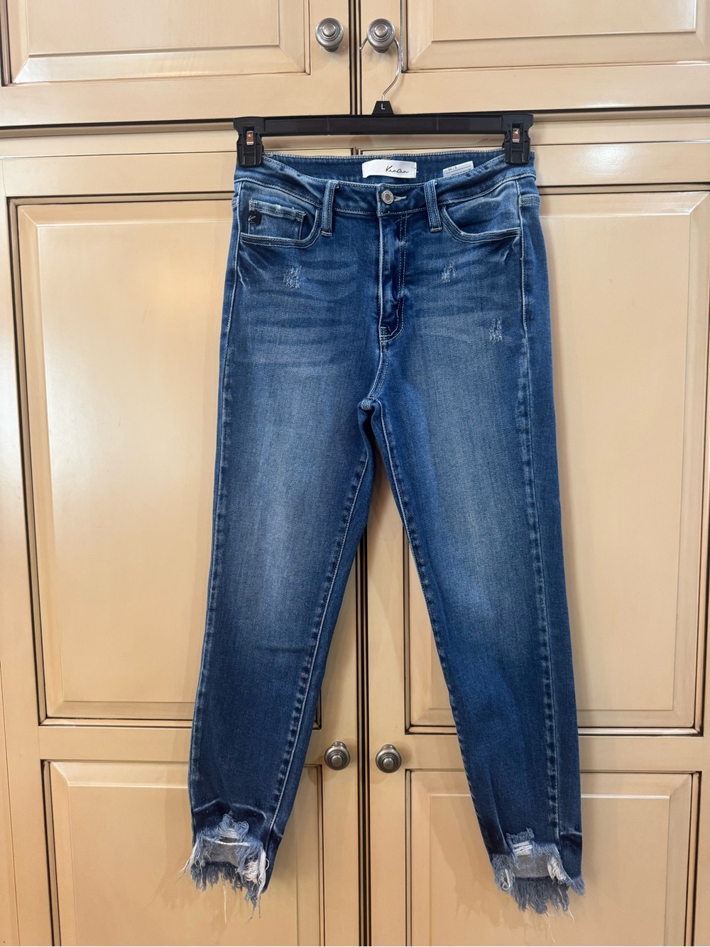 KUT from the Kloth High-Rise Distressed Ankle Jeans - Blue